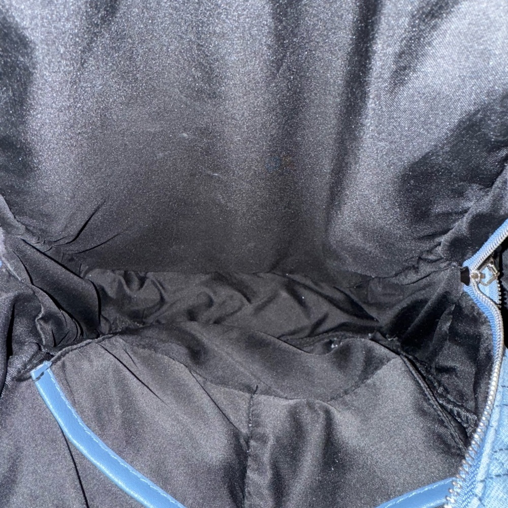 Modern Chic Quilted Blue Backpack - image 4